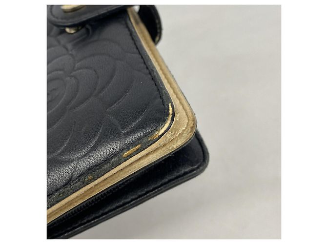 Cartera Chanel Camellia de piel de cordero Negro - vista 5