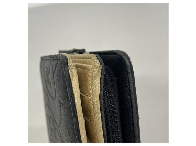 Cartera Chanel Camellia de piel de cordero Negro - vista 7