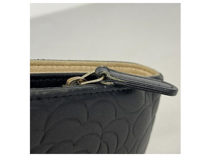 Cartera Chanel Camellia de piel de cordero Negro - vista 8