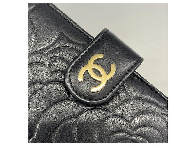 Cartera Chanel Camellia de piel de cordero Negro - vista 9