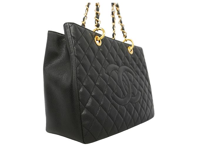 Borsa Tote Chanel in pelle di vitello martellata nera Nero - vista 2