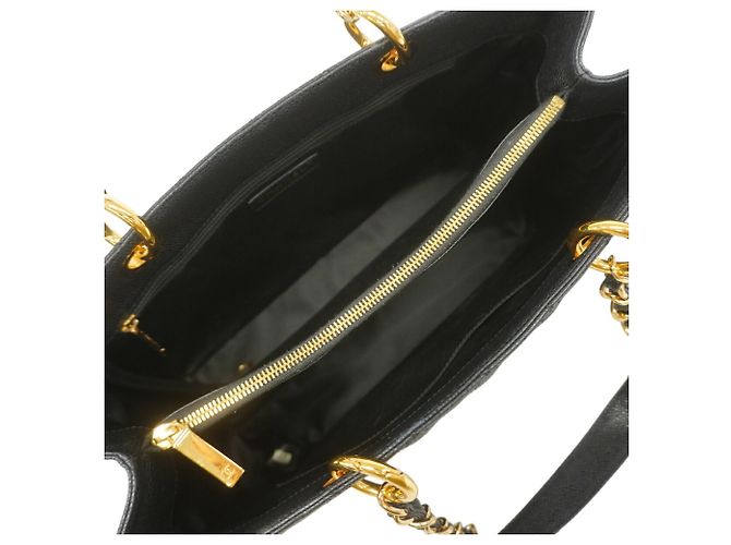 Borsa Tote Chanel in pelle di vitello martellata nera Nero - vista 4