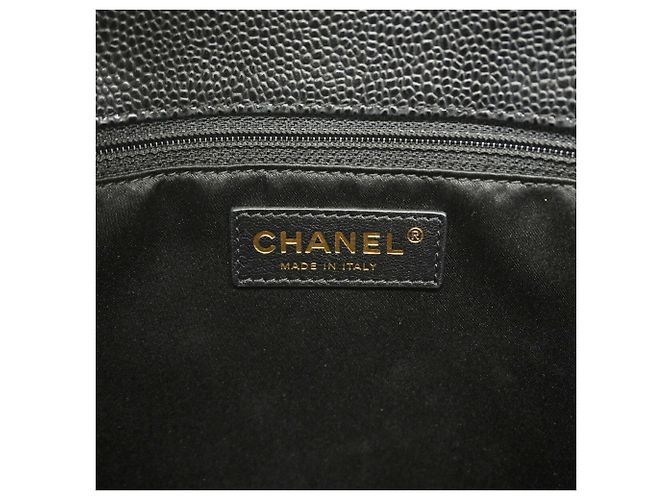 Borsa Tote Chanel in pelle di vitello martellata nera Nero - vista 5