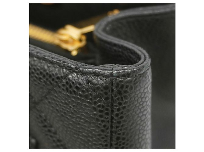 Borsa Tote Chanel in pelle di vitello martellata nera Nero - vista 7