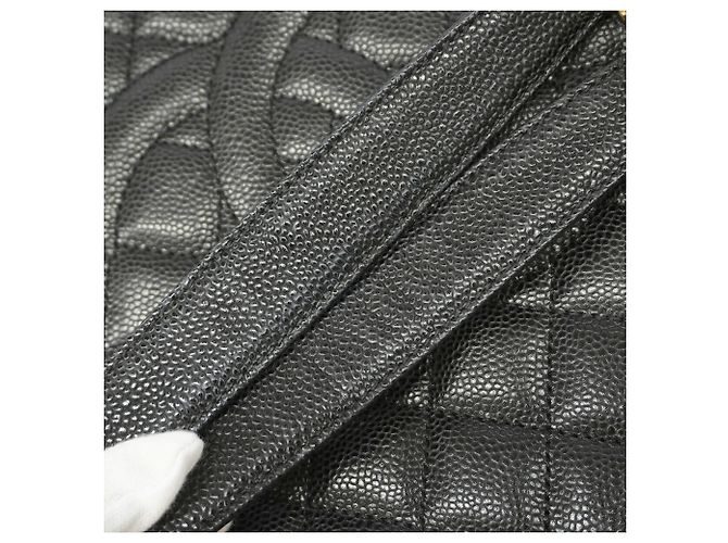 Borsa Tote Chanel in pelle di vitello martellata nera Nero - vista 8