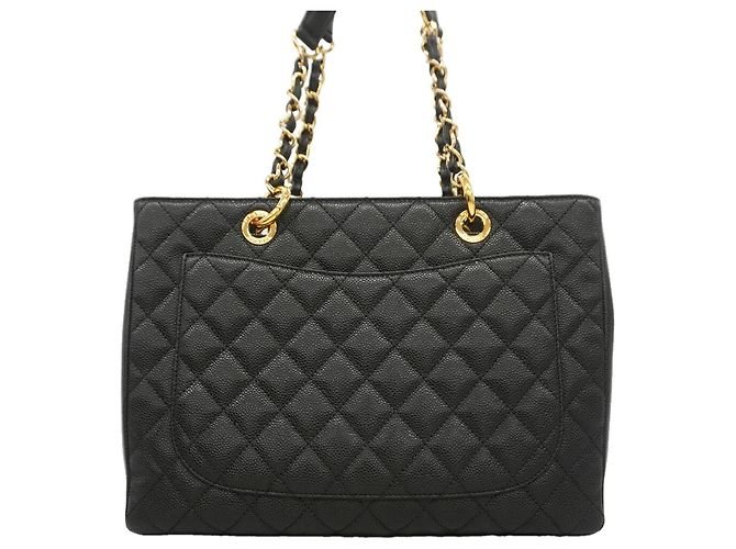 Borsa Tote Chanel in pelle di vitello martellata nera Nero - vista 9