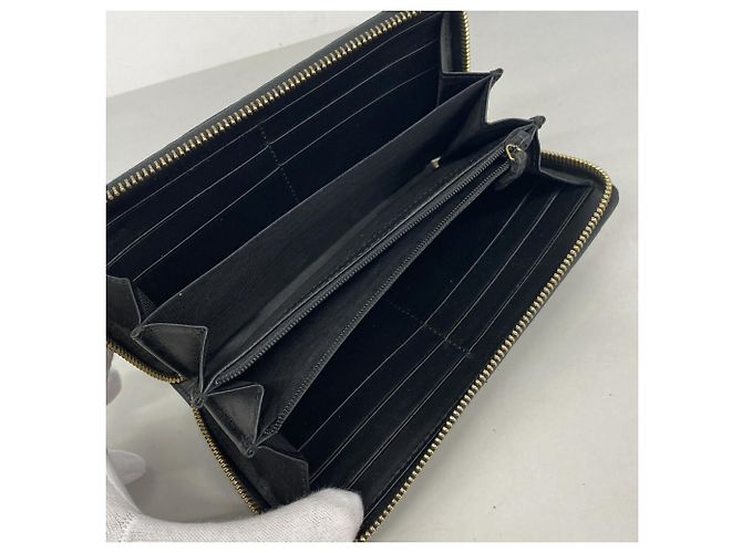 Portafoglio lungo Gucci in pelle nera Nero - vista 3