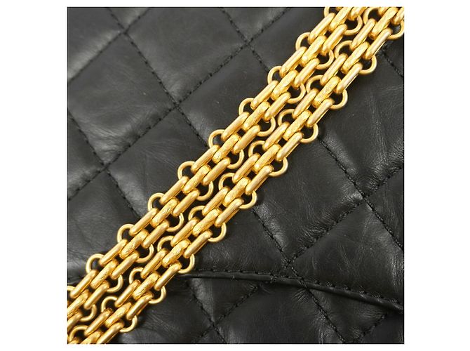 Borsa a tracolla Chanel 2.55 in vitello nero - vista 7