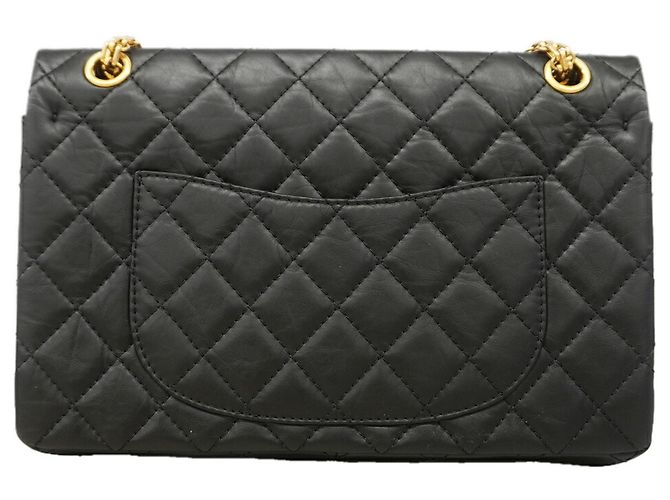 Borsa a tracolla Chanel 2.55 in vitello nero - vista 8