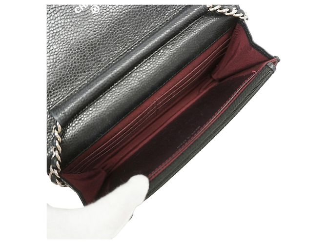Portafoglio/Borsa a tracolla Chanel in pelle caviar matelassé Nero - vista 4