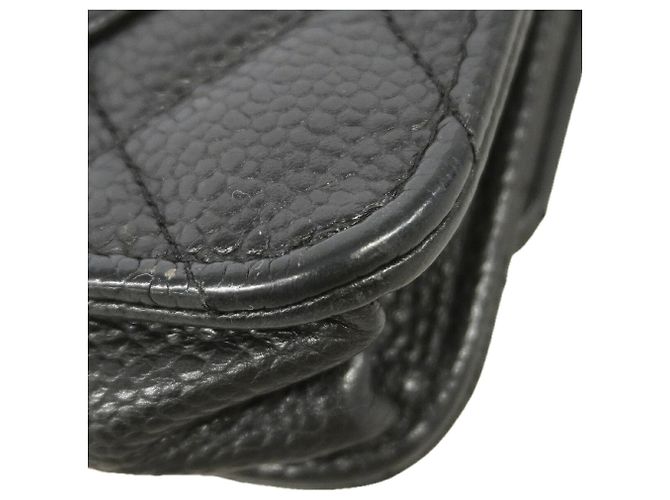 Portafoglio/Borsa a tracolla Chanel in pelle caviar matelassé Nero - vista 6
