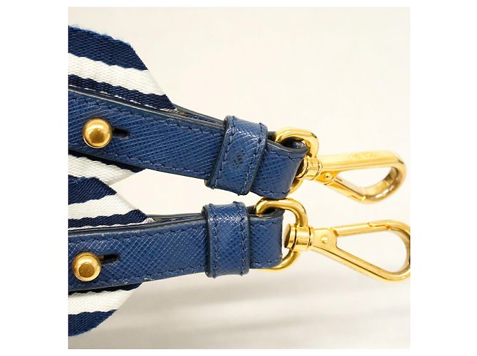 Borsa Tote Prada Canapa Canvas in blu - vista 10