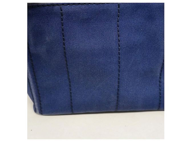 Borsa Tote Prada Canapa Canvas in blu - vista 11
