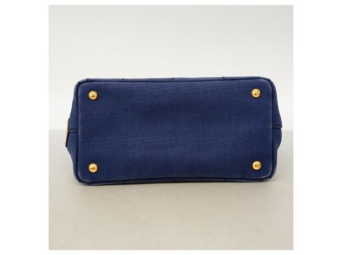 Borsa Tote Prada Canapa Canvas in blu - vista 3