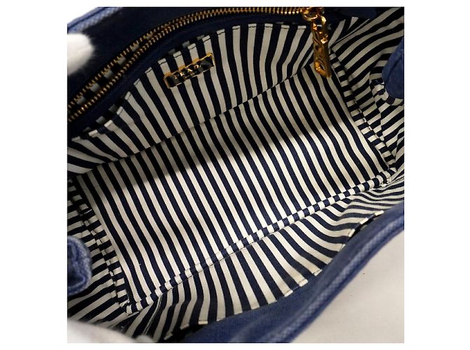 Borsa Tote Prada Canapa Canvas in blu - vista 4