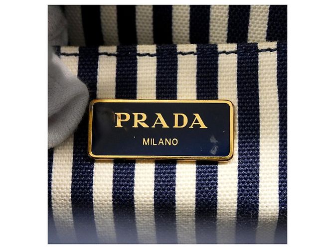 Borsa Tote Prada Canapa Canvas in blu - vista 5