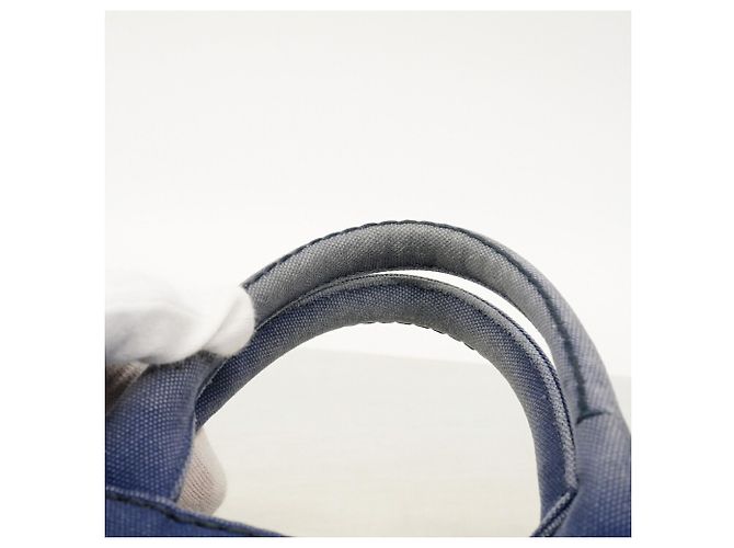 Borsa Tote Prada Canapa Canvas in blu - vista 9