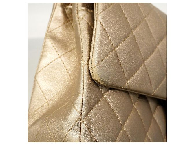 Borsa a tracolla Chanel Matelassé in Champagne Gold D'oro - vista 8