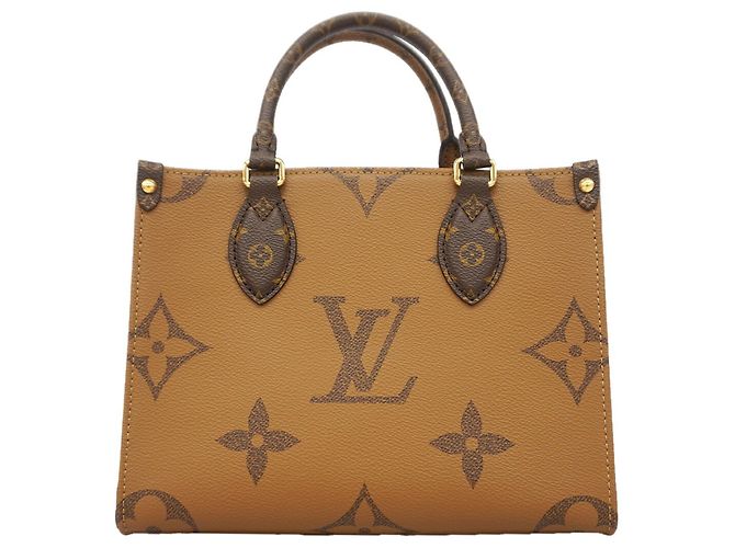 Borsa Louis Vuitton Monogram Giant Reverse OnTheGo PM Marrone - vista 10