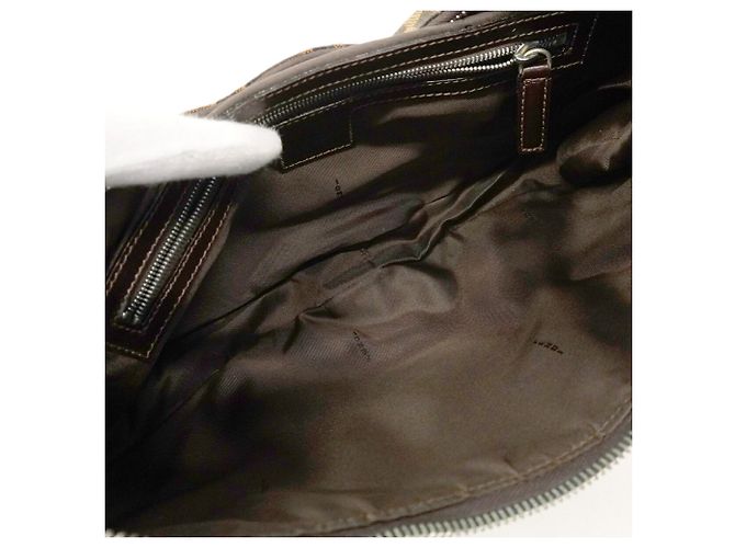 Borsa a tracolla Fendi Zucca in nylon e canvas Marrone - vista 4