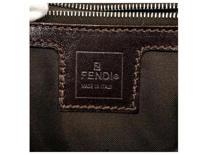 Borsa a tracolla Fendi Zucca in nylon e canvas Marrone - vista 5