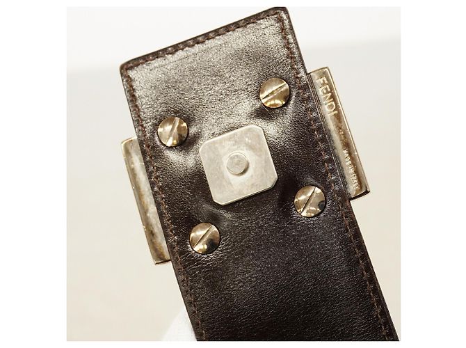 Borsa a tracolla Fendi Zucca in nylon e canvas Marrone - vista 9