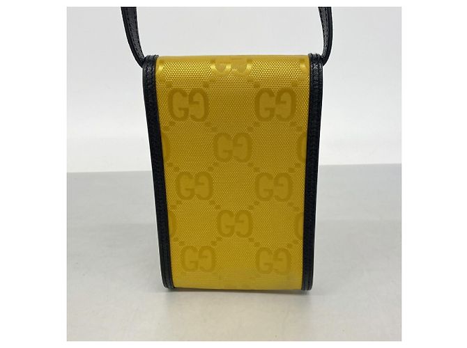 Borsa a tracolla Gucci Jumbo GG Nero Giallo - vista 10