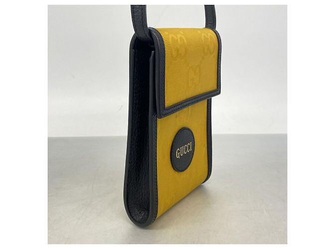 Borsa a tracolla Gucci Jumbo GG Nero Giallo - vista 2