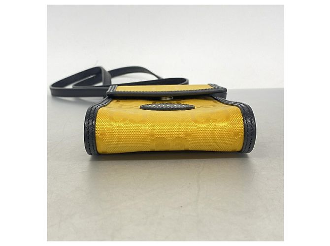 Borsa a tracolla Gucci Jumbo GG Nero Giallo - vista 3