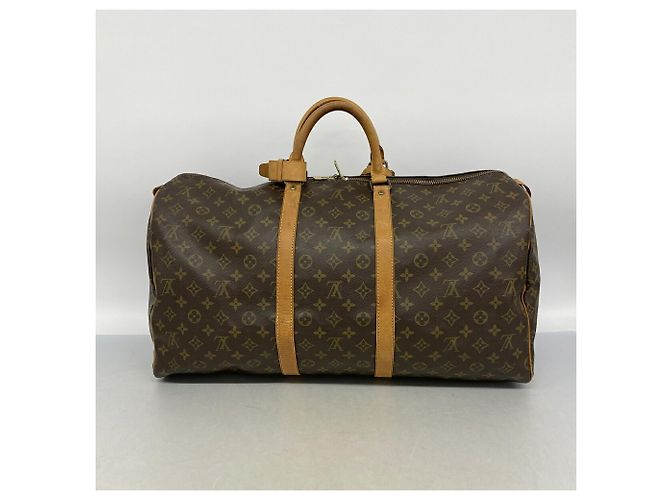 Borsa Louis Vuitton Boston Monogram Keepall 55 Marrone - vista 10
