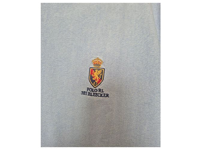 Camicia Polo Ralph Lauren Custom Fit in Cotone Azzurro con Ricamo Bleecker Lion Blu - vista 2