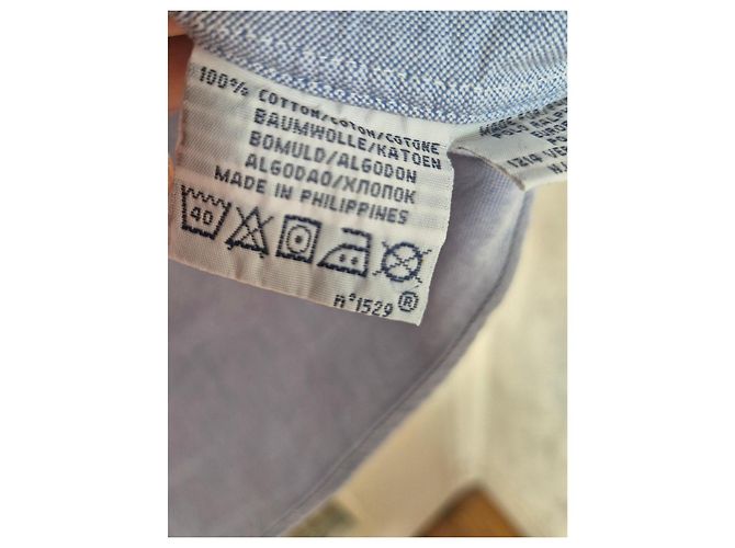 Camicia Polo Ralph Lauren Custom Fit in Cotone Azzurro con Ricamo Bleecker Lion Blu - vista 4