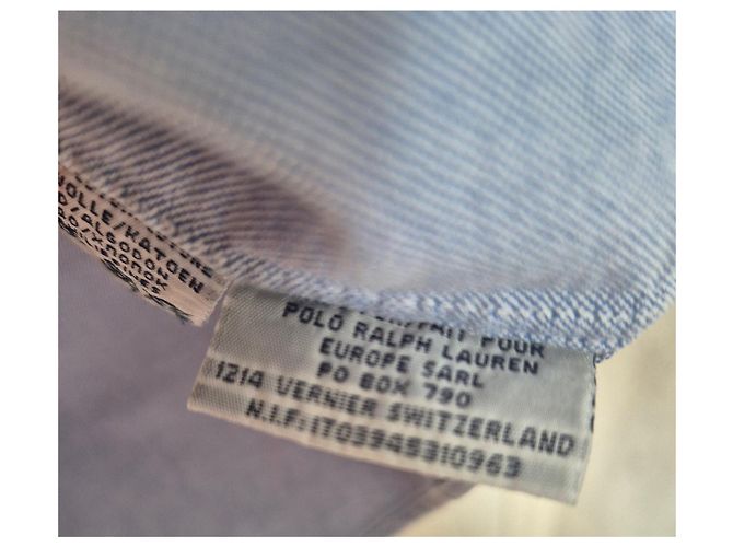 Camicia Polo Ralph Lauren Custom Fit in Cotone Azzurro con Ricamo Bleecker Lion Blu - vista 5