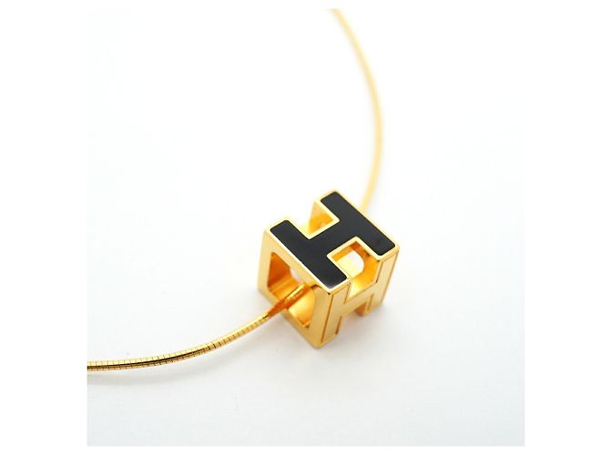 Hermès Collar Hermes Cage d'H Negro Dorado - vista 2
