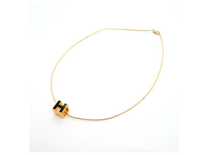 Hermès Collar Hermes Cage d'H Negro Dorado - vista 3