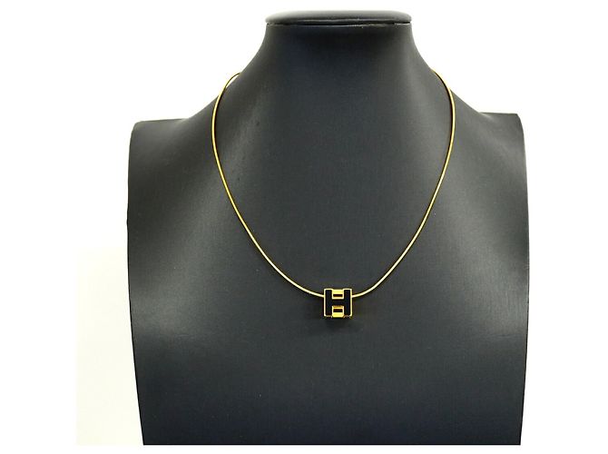 Hermès Collar Hermes Cage d'H Negro Dorado - vista 6