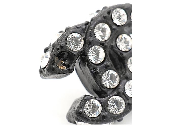 Chanel Coco Mark Stecker-Ohrringe Schwarz Silber - Ansicht 6