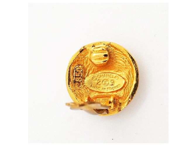 Pendientes de clip Chanel chapados en oro Dorado - vista 4