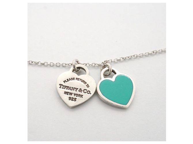 Autre Marque Collana Tiffany & Co. Double Return to Heart Blu - vista 6