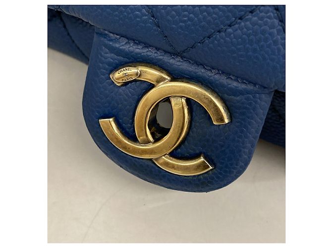 Timeless Bolsa de Ombro Chanel Matelassé com Corrente Azul - vista 11