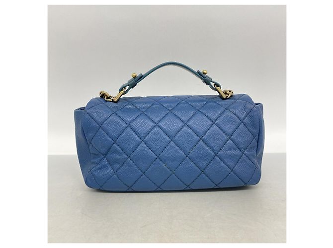 Timeless Bolsa de Ombro Chanel Matelassé com Corrente Azul - vista 12