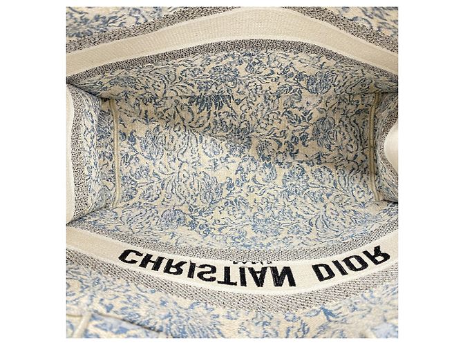Christian Dior Book Tote Tasche aus Canvas Hellblau - Ansicht 4