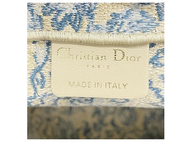 Christian Dior Book Tote Tasche aus Canvas Hellblau - Ansicht 5
