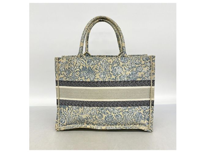 Christian Dior Book Tote Tasche aus Canvas Hellblau - Ansicht 9
