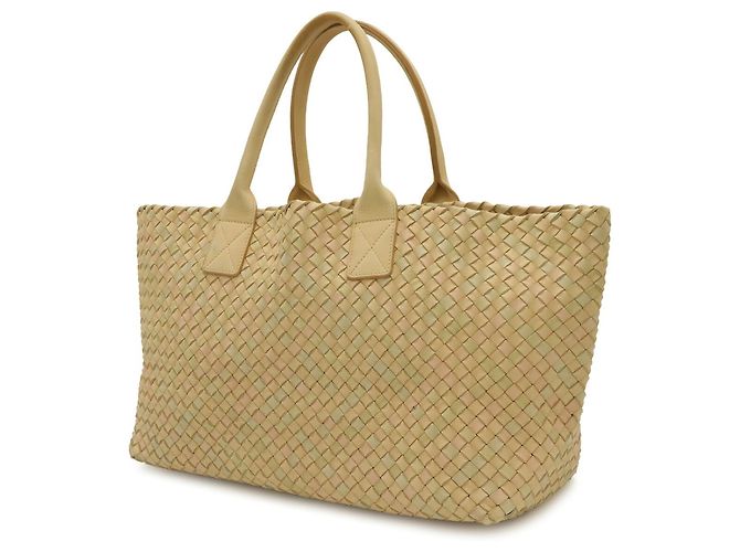 Borsa Tote Cabas MM Intrecciato Bottega Veneta Multicolore Beige - vista 3