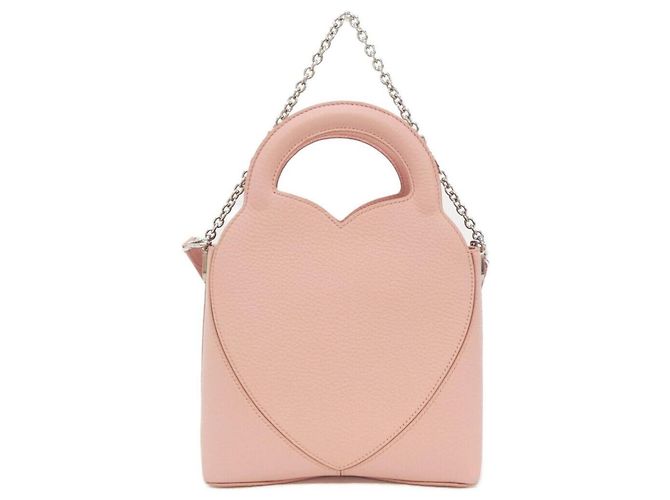 Autre Marque Borsa a mano in pelle rosa Tiffany - vista 2