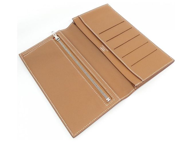 Hermès Carteira Longa Combinada Hermes Citizen Twill Marrom Dourado - vista 5
