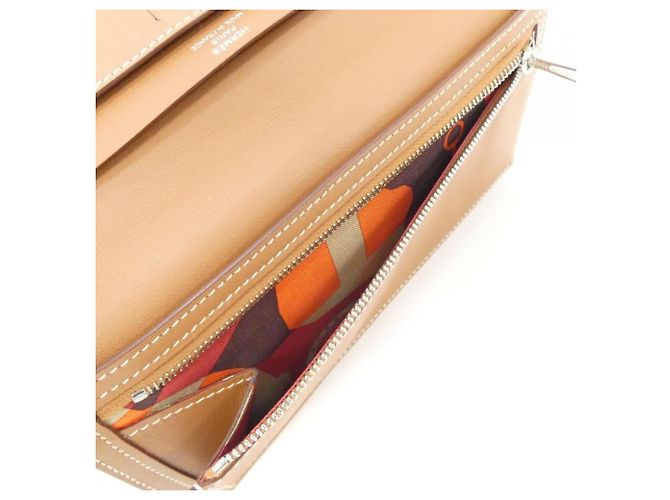 Hermès Carteira Longa Combinada Hermes Citizen Twill Marrom Dourado - vista 7