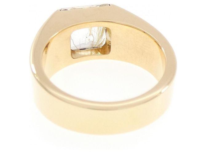 Anello Cartier in quarzo rutilo e oro giallo 18K - vista 3