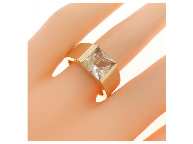 Anello Cartier in quarzo rutilo e oro giallo 18K - vista 5